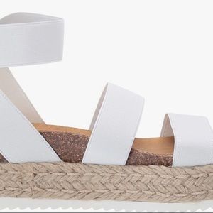 Steve Madden Espadrill White Platform Sandals (size 8)